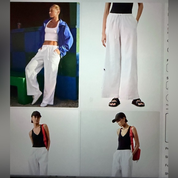 Athleta paradise midrise White Wide-Leg Pants, L petite - Picture 3 of 5